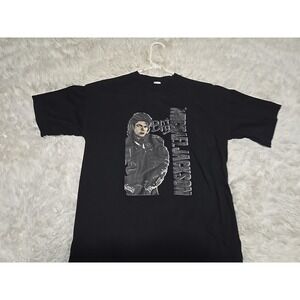 Vintage 80s Michael Jackson BAD M T-Shirt Prince Pop KING OF POP Faded Black